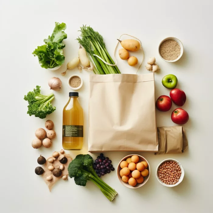 Mix vegetable and paper bag