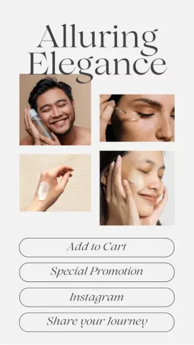 A tailored link in bio for a beauty brand