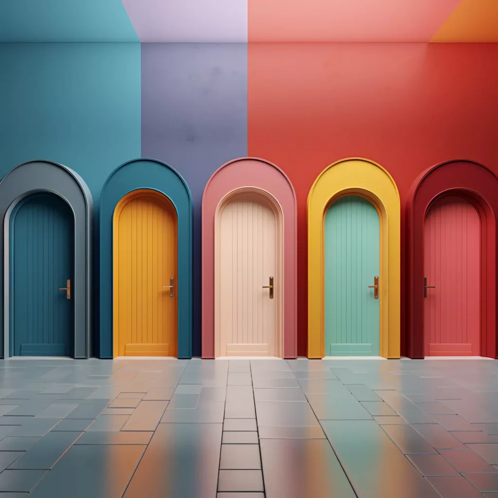 five colorful door
